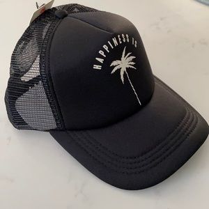 BILLABONG SnapBack Hat HAPPINESS IS🌴 Black NWT